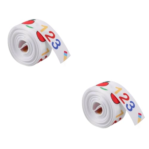 TOKIDNY 2 Rollen Schleife Kuchenband Dekor Bastelband Mit Kreidetafel-aufdruck Zurück Zum Schulband Exquisite Bänder Verpackungsband Edelsteine Blumen Wickelband Gemustert Farbig Polyester von TOKIDNY