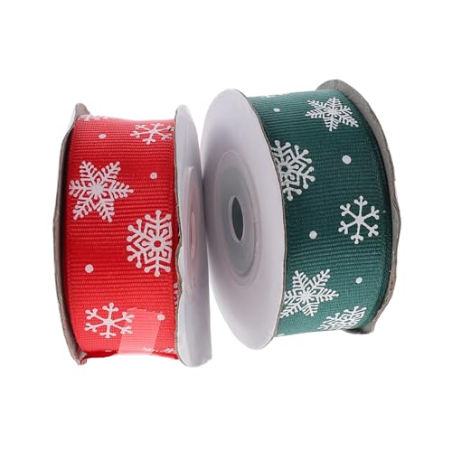 TOKIDNY 2 Rollen Weihnachtsband Zartes Wickelband Weihnachtsbänder Aus Draht Geschenkband Bänder Für Diy Spitzenband Weihnachten Dekoratives Band Weihnachtsverpackungsband Polyester von TOKIDNY