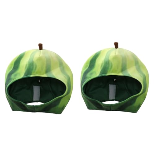 TOKIDNY 2 Stk Wassermelonen-kopfbedeckung Melonen-verkleidungskappenmaske Ketchup Cosplay Sommerhut Plüsch Partyhut Hüte Obst Hut Kostüm Plüsch-neuheitshut Plüsch Und Pp Baumwolle Green von TOKIDNY