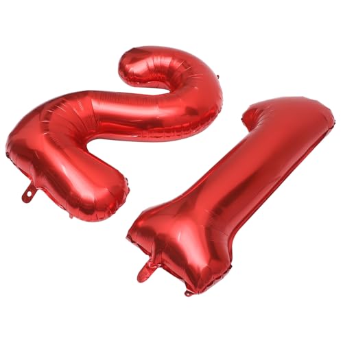 TOKIDNY Geburtstag Luftballons Rote Zahlenballons 1 Und 2 Folienballons Für Geburtstagsfeiern Dekoration Für Feste Und Partys Ideal Für Jungen Und Ädchen Folienballon Zahl von TOKIDNY