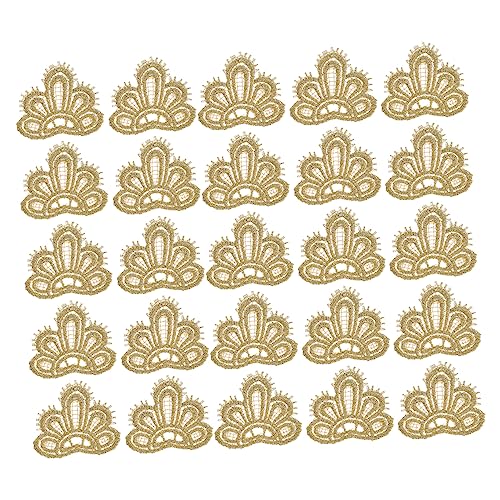 TOKIDNY 20 Stk Perlen-Kronen-Diamant-Aufkleber Stoffverzierung Mini-Deckchen sticker für kleidung aufkleber kleidung Aufnäher zum Nähen von Basteldekorationen Stoffaufkleber links Golden von TOKIDNY