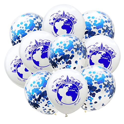 TOKIDNY 20 Stück 12 Partyballons Fotokabinen-ballon Ballons-layout Erde Ballons Luftballons Für Babypartys Feier Folienballon Folienballons Ballons Dekoration Blaue Luftballons Weiß von TOKIDNY