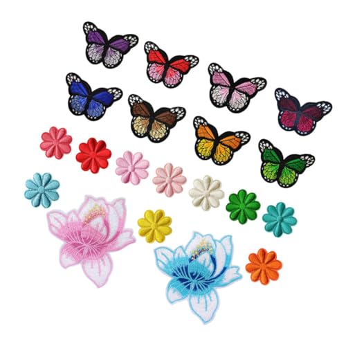 TOKIDNY 20 Stück 3D Blumen Stickerei Aufnäher Stoff Nähzubehör DIY Bastelbedarf Für Kleidung Kleid Deko Aufkleber Für Frauen Mädchen Zuhause von TOKIDNY