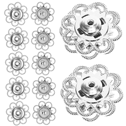 TOKIDNY 20 Stück Versteckte Schnallen, Kostümdekorationen. Dekorative Knöpfe, Runde Druckknöpfe, Aufnähbare Druckknöpfe, DIY Bastelknöpfe, Kleidungszubehör, Nähknöpfe, Nähknöpfe Aus von TOKIDNY