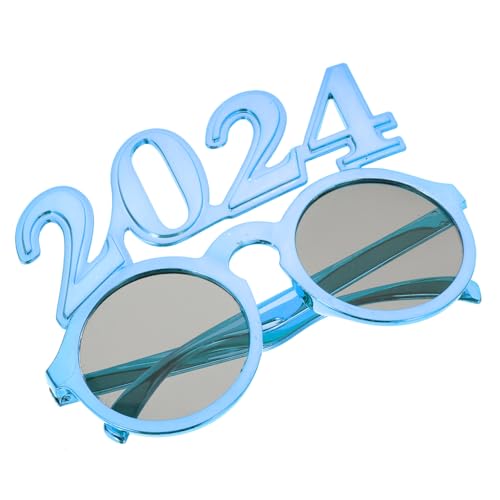 TOKIDNY 2024 Brille 2024 entworfene Brille Krippenschmuck Party-Brillengestell Neujahrsvorräte Partybrille kinderferngläser schnapsgläser neujahr versorgung Neujahrsparty-Brillen Stk Blue von TOKIDNY