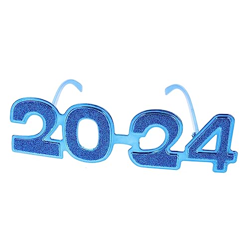 TOKIDNY 2024 Brille Neujahrsparty begünstigt Partyzubehör Silvester Brille Die schnapsgläser Brillen Partygeschenke für das neue Jahr Partydekorationen für das neue Jahr Stk Blue von TOKIDNY