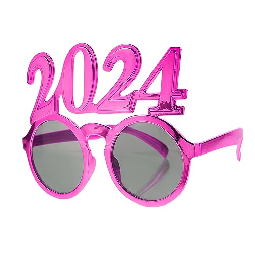 TOKIDNY 2024 Brille kinderferngläser leuchtbrillen lustige brillen neujahr brillen glitzernde partybrillen Party-Gläser-Dekor Neujahrsparty-Brillen Kostümzubehör für das neue Jahr Stk Rosy von TOKIDNY