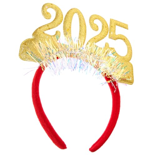 TOKIDNY 2025 neues jahr stirnband haarband hair- party kopfschmuck hairbands Party-Stirnband Kopfschmuck für das neue Jahr neujahr haarbänder valentinstag zubehör Stoff Golden von TOKIDNY