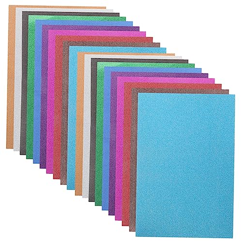 TOKIDNY 20St Glitzerpapier farbiges Bastelpapier Papier schneiden selber Machen klebriges Bastelpapier Geschenkpapier verbandsschere fadenschere Glitzerkartonpapier basteln Papier Machen von TOKIDNY