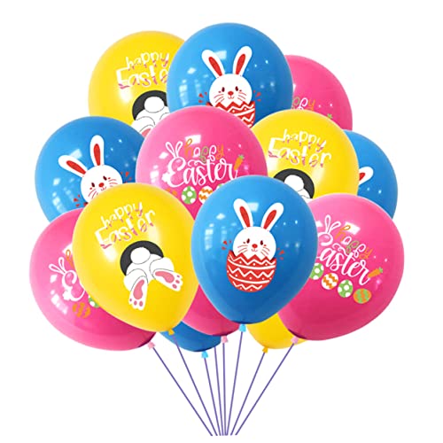 TOKIDNY Osterdekoration Luftballons Mit Bunten Hasen Und Ei Designs Latexballons Und Pink Für Osterfeiern Und Feiertagsdekorationen von TOKIDNY