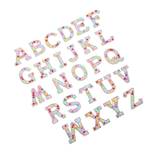 TOKIDNY 26 Stk Alphabet Perlensticker Strass-Patches zum Aufnähen Patches nähen Nähpflaster buchstaben aufnäher buchstaben patches Reparaturflicken für Kleidung entzückende Patches Vlies von TOKIDNY