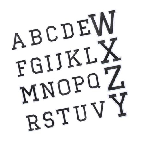 TOKIDNY 26St stich stickerei accesories passenge handarbeit gestickte Aufnäher Alphabetapplikationen Buchstaben aufkleben Kleidungsflicken Buchstabenflecken Patch-Briefe Polyester Black von TOKIDNY