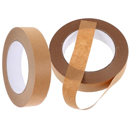 TOKIDNY 2St Klebeband geschenkverpackung verpackungsband Papiertape Kartonband verpackungsmaterial braunes Packband Kraftband für Umzugskartons sich bewegendes Band Kraftpapier Brown von TOKIDNY