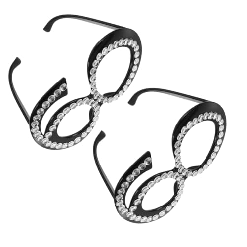 TOKIDNY 2St Party-Requisiten Geburtstagsbrille Jubiläumsbrille Zahlengläser Party-Hintergrund Partybrille zum 60. Geburtstag Partygeschenke für Feiern Geburtstagsfeier Brille Plastik Black von TOKIDNY