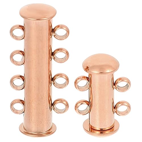 TOKIDNY 2st Halskette Verschluss Halskette Schichtverschluss Mehrschichtiger Halskettenverschluss Schmuck Verbindungsverschluss Geschichtete Schmuckverschlüsse Rose Gold Rostfreier Stahl von TOKIDNY