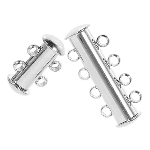 TOKIDNY 2st Halskette Verschluss Schließe Reparieren Perlenarmband Magnetische Halskettenverschlüsse Kettenverkürzer Diy-schmuckfunde Layering-halskettenverschluss Rostfreier Stahl Silver von TOKIDNY