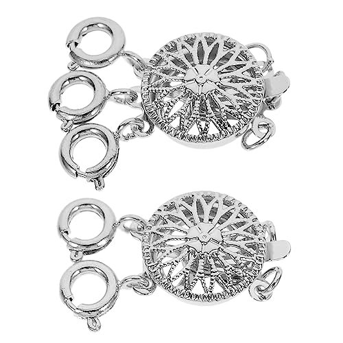 TOKIDNY 2st Halskettentrenner Verschlüsse Fingerring Armband Mehrschichtiger Halskettenverschluss Verhindern Sie, Dass Sich Halsketten Verheddern Magnetische Halskette Stapel Kupfer Silver von TOKIDNY