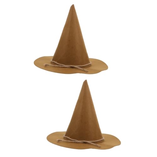 TOKIDNY 2st Vogelscheuchenhut Halloween-cosplay-hut Halloween-lumpenhut Halloween-hexenmütze Hexenmütze Aus Filz Zaubererhut Cosplay-zubehör Für Halloween-partys Gefühlt Light Brown von TOKIDNY