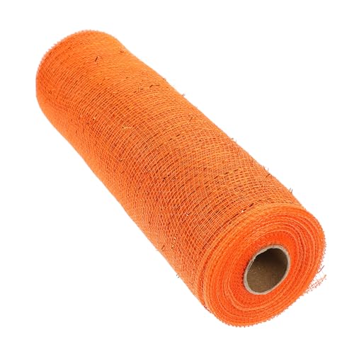 TOKIDNY 3 Rollen Dekoratives Netz Metallfolienband Diy-bänder Weihnachtsnetzband Halloween-poly-mesh Halloween-baumband Schleife Glitzerband Blumenverpackungsband Polyester Orange von TOKIDNY