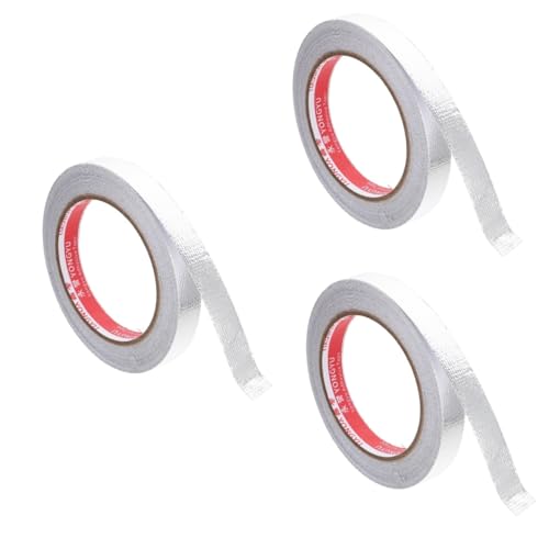 TOKIDNY 3 Rollen Klebeband Folienband Isolierband reparieren wasserdichtes Dichtungsband window sealing tape heat resistant tape Glasfaserband Foliendichtband Glasfasergewebe Silver von TOKIDNY