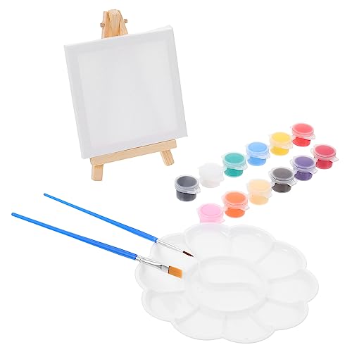 TOKIDNY 3 Sätze Staffelei-Bilderrahmen-Set Malsets für Erwachsene Zubehör für Miniaturmalerei tragbare Acrylfarbe acrylfarbenset acryfarbenset Mini-Bildständer Zeichenrahmen Holz Weiß von TOKIDNY