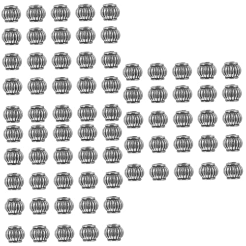 TOKIDNY 300 Stk Kürbis-Separatoren wohnungseinrichtung wohnungsdeko ziernieten Laternen lose runde Perlen Mittelstückperlen kreatives DIY-Perlenzubehör DIY-Zubehörset Legierung Silver von TOKIDNY