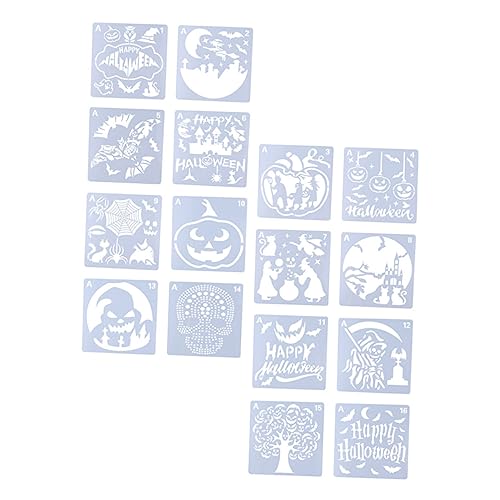 TOKIDNY 32 Blatt Malvorlage Für Halloween-ausschnitte Malvorlagen Zum Thema Halloween Halloween-schablonen Scrapbooking-halloween-schablone Halloween-stempelplatten Diy Weiß Das Haustier von TOKIDNY