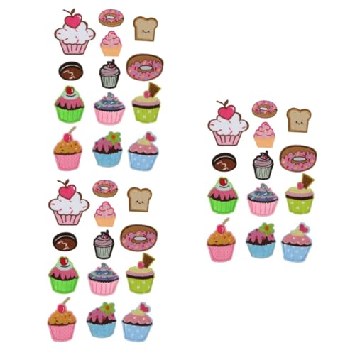 TOKIDNY 39 Stk Kuchen Stoff aufkleber Kostüm Patches Aufkleber für Kleidungsaufnäher bestickte Cupcake-Abzeichen bügelbild geburtstagsgeschenk bügeleisen DIY liefert Nähzubehör Colorful von TOKIDNY