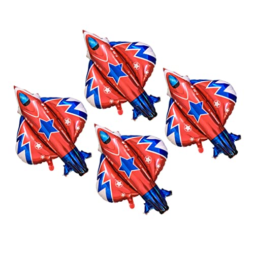 TOKIDNY 4 Stück Jet Fighter Design Luftballons Kreative Aluminiumfolienballons Für Kinder Ideale Foto Requisiten Und Partybedarf Perfekte Dekorationen Für Geburtstagsfeiern Und von TOKIDNY