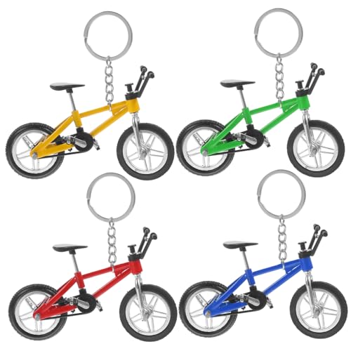 TOKIDNY 4 Stück Schlüsselanhänger Mini-fahrrad-dekore Für Finger-mountainbike Mini-fahrrad-spielzeugmodelle Miniatur-mountainbike-modelle Anhänger Für Fahrradmodelle Legierung von TOKIDNY