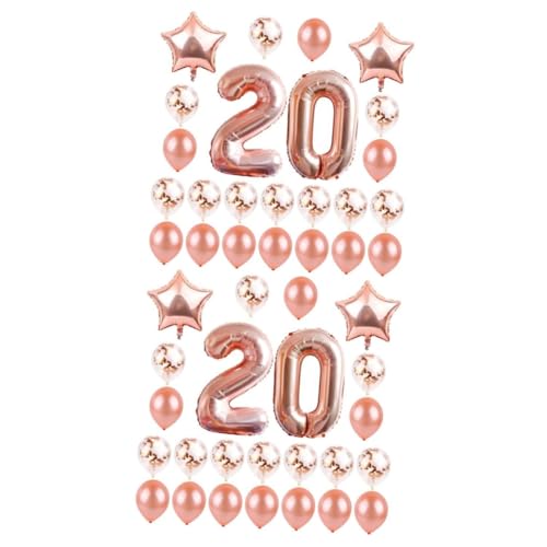 TOKIDNY 48 Stück Partyzubehör Zum 20 Geburtstag Party Ballons Roségold Ballon Happy Birthday Ballons Sternform Ballon Zahlenballons Transparente Ballons Happy Birthday Ballons 20 von TOKIDNY