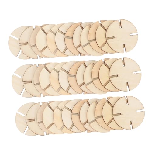 TOKIDNY 50 Stück Holzpuzzle Kreis-Puzzle Rundes Puzzle Leere Rätsel Zum Zeichnen Puzzle Für Kinder Leeres Puzzle DIY & Handwerk Unvollendetes Rätsel Holzblock Hölzern Khaki von TOKIDNY