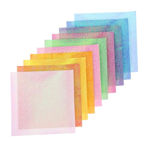 TOKIDNY 50 Stück Perlmuttartiges Handgefertigtes Origami Glitzer Seidenpapier Faltpapier Origami Papier Bulk Glitzerpapier Zum Basteln Pastellpapier Schillerndes Papier Buntes von TOKIDNY