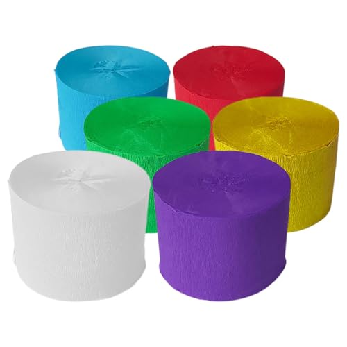 TOKIDNY 6 Rollen Rolle Aus Krepppapier Streamer Masse Geburtstag Streamer Krepppapier Selber Machen Gerolltes Krepppapier Partydekorationen Zartes Krepppapier Papierband Krepp-papier von TOKIDNY