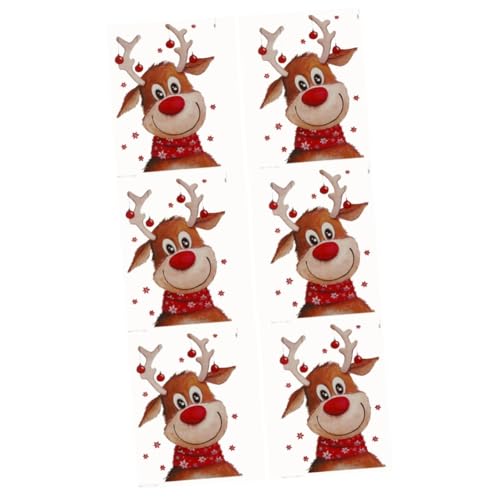 TOKIDNY 6 Stk Weihnachtshitzepresse tiermotive weihnachtskleidung xmas decoration bügel Elch Hirsch kinder aufkleber Wärmeübertragungsaufkleber Wärmeübertragungspflaster Sublimationsfolie von TOKIDNY