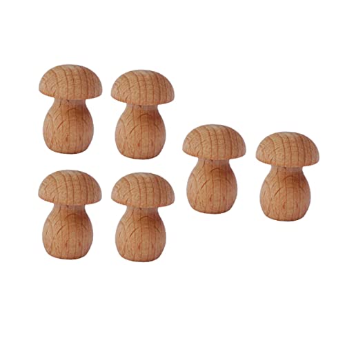 TOKIDNY 6 Stück Niedliche Kleine Pilze Mini Pilz Unbemalt Simulationspilz Unbemalt Mini Pilz Mikro Landschaft Verzierung Bonsai Dekor Miniatur Holzpilz von TOKIDNY