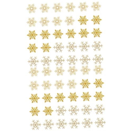 TOKIDNY 60 Stk Schneeflocken-aufkleber Schneeflocken-kleiderflecken Schneeflocken-strass-patches Schneeflocken-reparaturflicken Weihnachtliche Bastelapplikation Cool Motive Stoff Golden von TOKIDNY