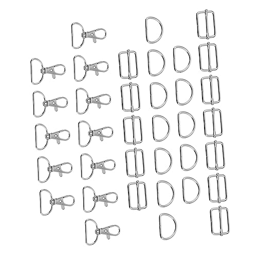 TOKIDNY 60 Stück Drehbare Karabinerhaken Set Schlüsselanhänger Lanyard Clips D Ringe Und Tri Glide Schiebeschnallen Für Handwerk Bastelprojekte Und Gurtversteller von TOKIDNY