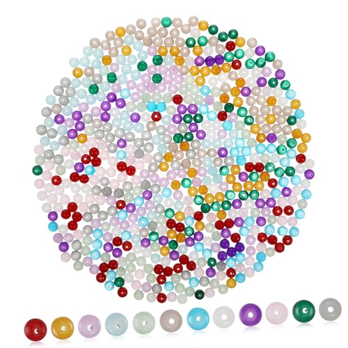 TOKIDNY 600 Stück Perlen Perlen Zum Selbermachen Perlen Mit Löchern Schmuckherstellung Glas von TOKIDNY