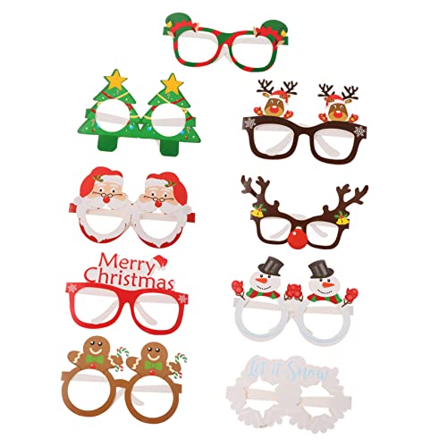 TOKIDNY 9st 3d-brille Aus Papier Festliche Rentiergläser Weihnachts-fotoautomaten-requisiten Weihnachten Partybrille Schneemann-brille Rentierbrille Urlaubsparty-requisite Silvester Brille von TOKIDNY