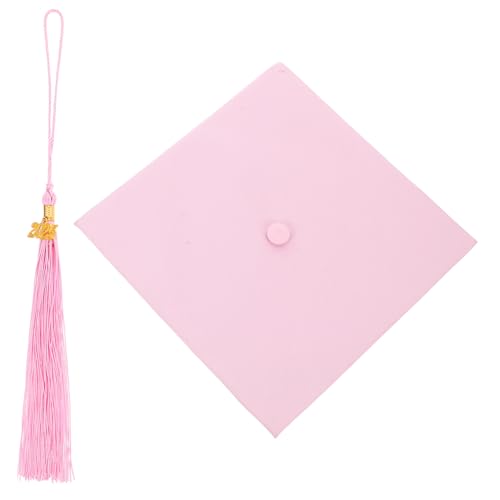 TOKIDNY Abiturmütze Partyhüte Abschlusshüte Abschlussfoto Abschlusskappen Abschlussmütze Klassische Graduationsmütze Abschlussdekorationen verstellbare Graduierungskappe Polyester rot von TOKIDNY