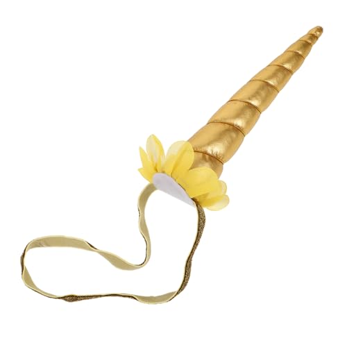 TOKIDNY Einhorn-stirnband Tierhaarreifen Einhorn-horn-stirnband Lustiges Stirnband Einhorn-kopfbedeckung Einhorn Stirnband Einhorn-kopfschmuck Einhorn-horn-cosplay Haarband Plastik Golden von TOKIDNY