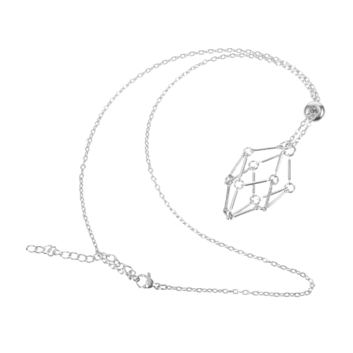 TOKIDNY Halskette Mit Netzanhänger Diy Schmuck Halskette Anhängerhalter Aus Stein Halskette Aus Metallnetz Anhängerhalter Aus Kristall Halskette Aus Metallgeflecht Silver Rostfreier Stahl von TOKIDNY