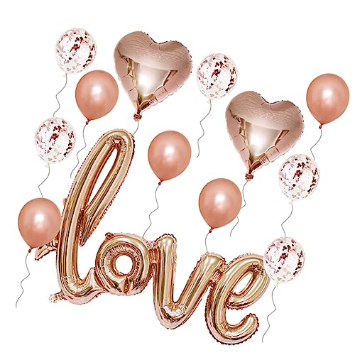 TOKIDNY Hochzeitsballon Set Perle Latexballons + Konfetti Ballons + Herz Folienballon + LOVE Schriftzug Romantische von TOKIDNY