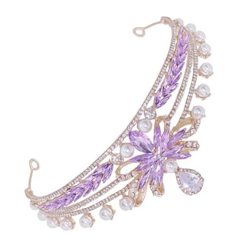 TOKIDNY Krone Haarschmuck Krone Für Frauen Braut-diademe Strass-krone Kronen Für Frauen Kopfbedeckung Mit Strasskrone Hochzeitsbrautkrone Frauenkrone Geburtstagskrone Violett Strasssteine von TOKIDNY