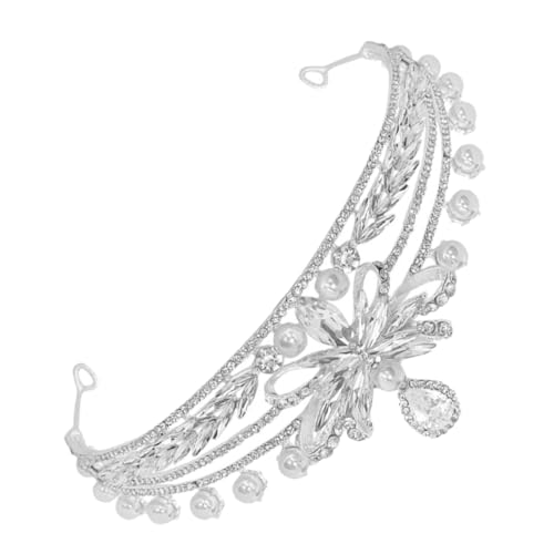 TOKIDNY Krone Haarschmuck Strass Tiara Braut-Tiara Krone für Frauen Braut-Diademe Hochzeitskopfschmuck Hochzeitsaccessoires Festzugskronen für Frauen Brautkrone jäten Zinklegierung Silver von TOKIDNY