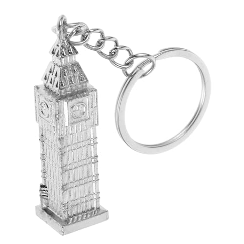 TOKIDNY Londoner Big Ben-Anhänger Uhrenkettenschlüssel englischer Schlüsselanhänger Londoner Schlüsselanhänger dekorativer Schlüsselanhänger Anhänger für Auto Zinklegierung Silver von TOKIDNY