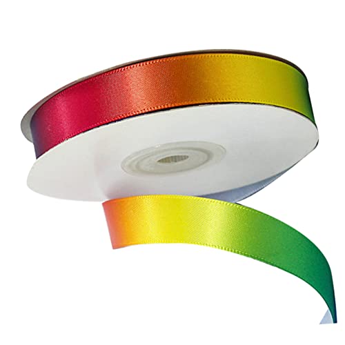 TOKIDNY Regenbogenband Aus Hochdichtem Polyester Mit Farbverlauf 22 m Lang Und 2 Cm Breit Bunter Geschenkverpackungsstreifen Für DIY Projekte Und Kreative Geschenkverpackungen von TOKIDNY