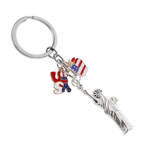 TOKIDNY Schlüsselanhänger Handtaschenverzierung Handtaschenanhänger Geldbörse Charme Dekorativer Anhänger Amerikanische Flagge Keychain Schlüsselbund USA hängende Dekoration Metall von TOKIDNY