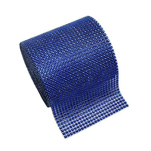 TOKIDNY Strassband Selbstklebend Blau 1 Yard x 47 Zoll Glitzernde Strass Diamantband Netzrolle Für Hochzeitstorten Geburtstags Und Babyparty Deko Kunstprojekte von TOKIDNY